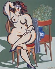 Seated Nude with Vase | Hussein Madi